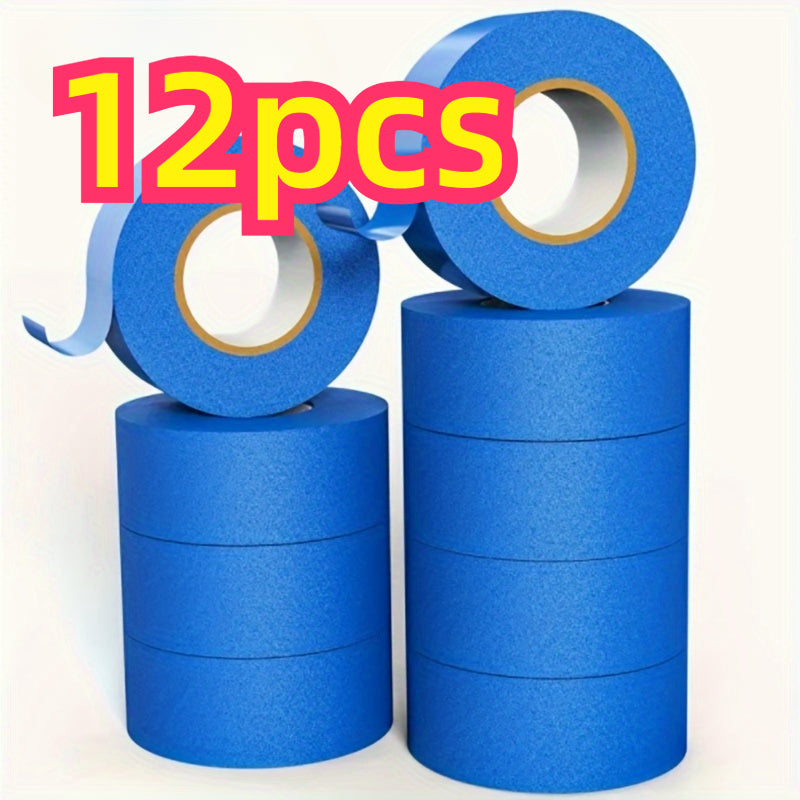 12Pcs Waterproof Residue Free Painters Tape   078 X 656 Per Roll Masking Tape For Home Office School Diy Arts Crafts And Labeling