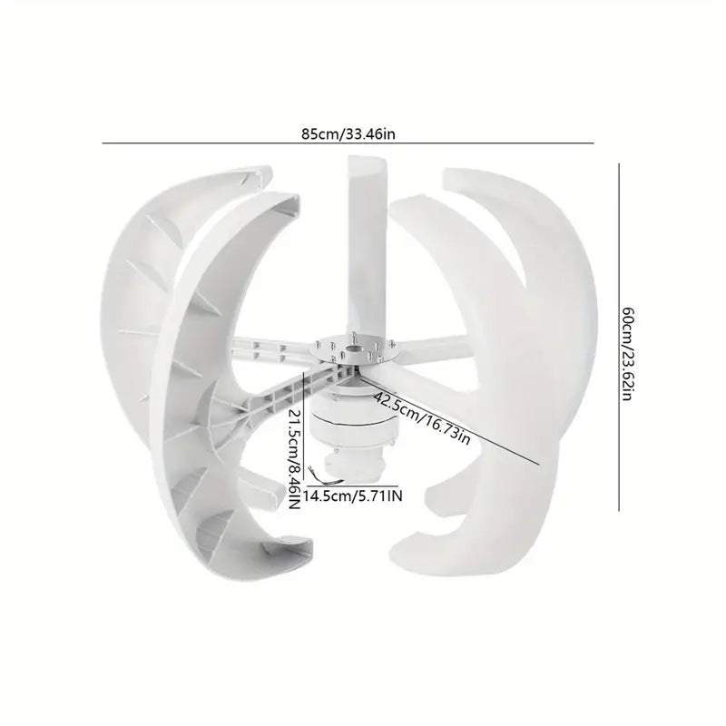 600W 12V 4 Blade Wind Turbine Kit   White Metal Vertical Generator With Permanent Magnet 3 Phase Ac Output Solar Charging Controller For Hybrid Wind Systems White Aluminum Alloy