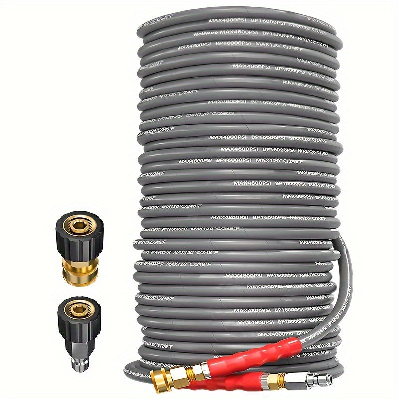 38 Inch About 19Cm High Pressure Washer Hose For Hot And Cold Water Electric Cleaning Maximum 220 Degrees Fahrenheit About 120 Degrees Celsius 38 Quick Connection
