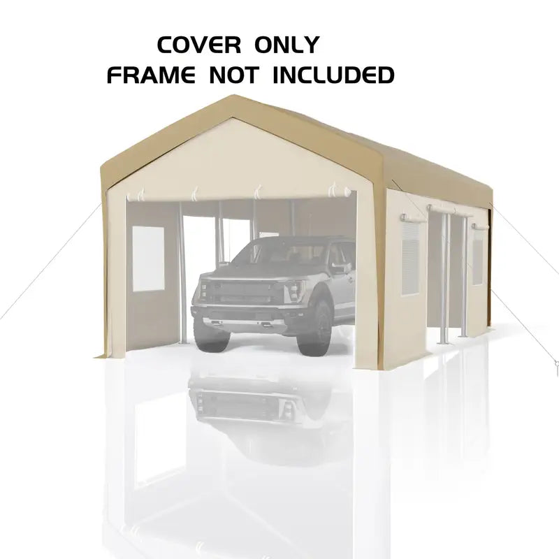 13X25 Yellow Carport Replacement Canopy Cover   Waterproof Uv Wind Resistant Pe Fabric Cover Only Frame Not Included