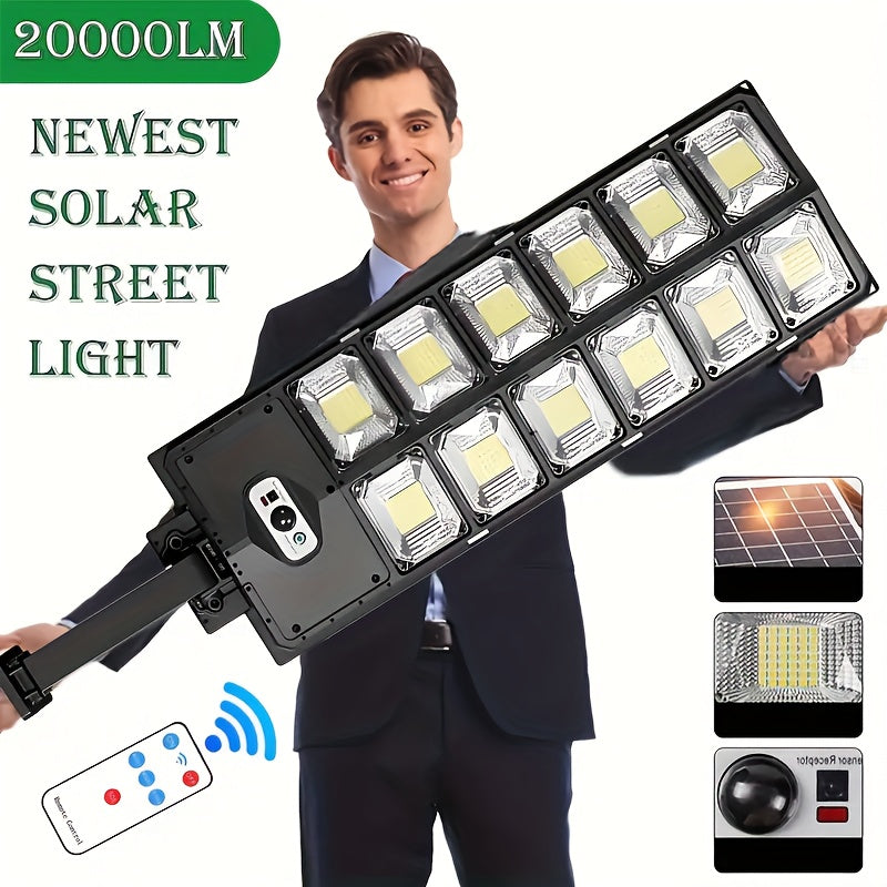 504 Led Solar Street Light Motion Sensor Commercial Dusk To Dawn Big Road Lamp Solar Street Floodlight Led Light Outdoor Area Dusk To Dawn Wall Big Lamp Outdoor Lighting Motion Sensing Solar Charging Easy To Install