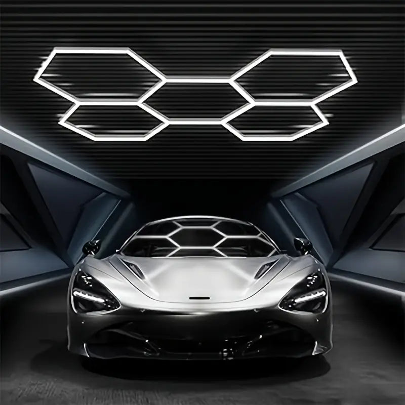 5Pc Without Borders Garage Light Hexagon Light Lamp Led Tube Honeycomb Ceiling Lighting For Auto Shops