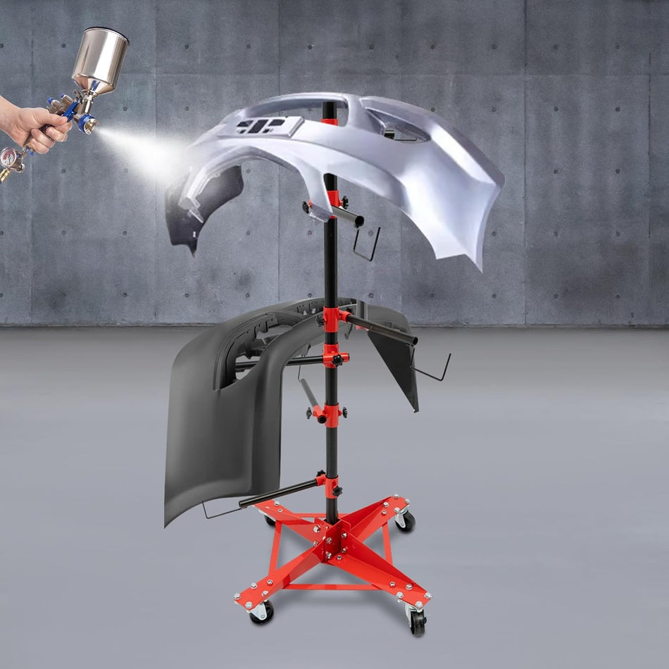 Thermall 47 Door Painting Stand With 4 Wheels Panel Tree Bumper Hood Stand Rack Autobody Tools For Painting Big Red Jack Stands Holder Adjustable Center Post Hang Repair Fenders 47 Inch