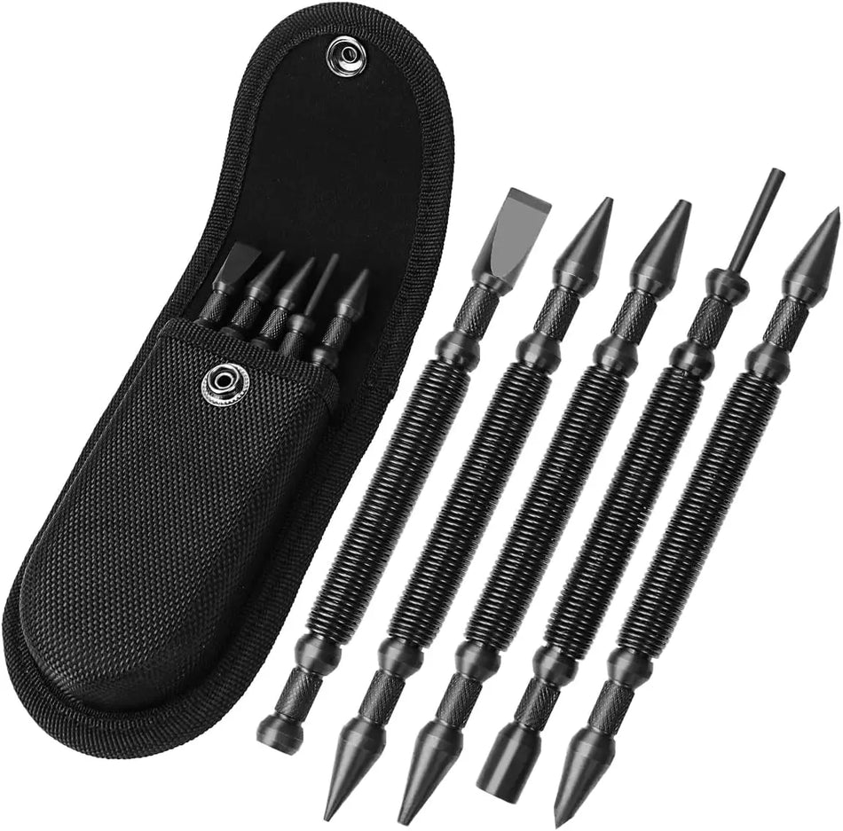 5 Piece Nail Setter Dual Head Nail Set Dual Head Center Punch Hinge Pin Remo