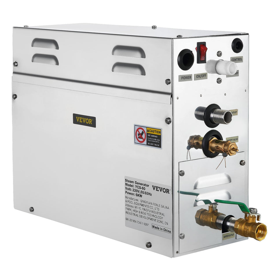 Steam Generator 6Kw Steam Showers 220V 240V Sauna Steam Generator With Programmable Controller For Home Spa Bathroom Hotel Shower Steamcontroller Not Contain Battery