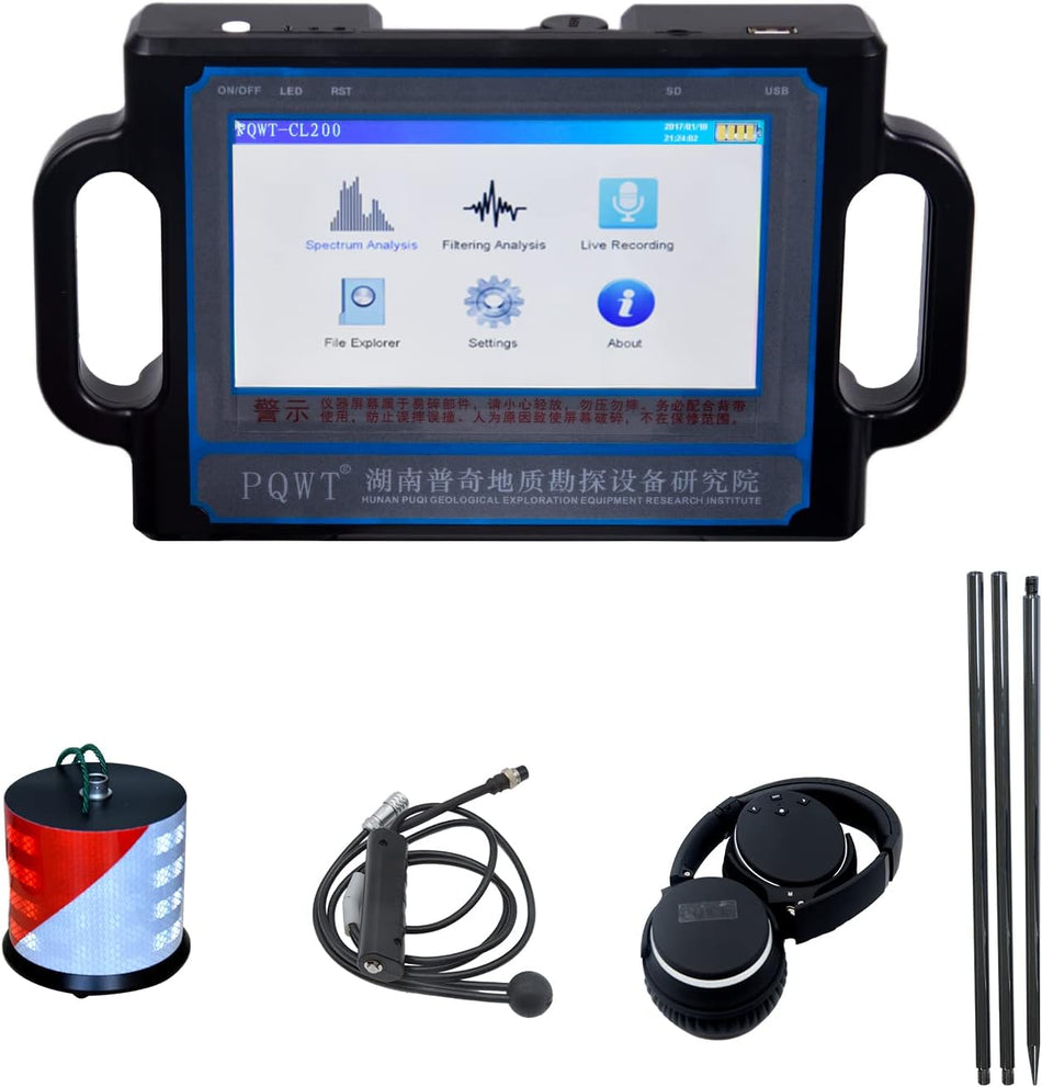 Underground Water Leak Detector 2 Meter Professional Ultrasonic Water Leak Sensor Underground Pipes Water Leak Alarm Detector
