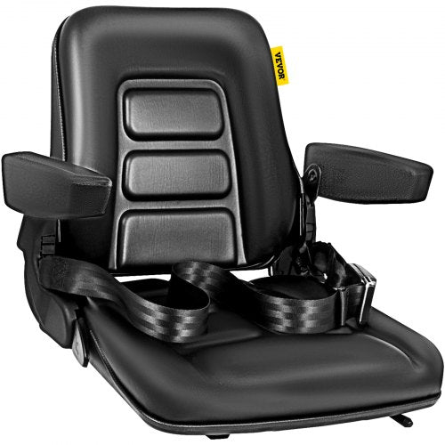 Universal Fold Down Forklift Seat With Retractable Safety Belt Armrestadjustable Seat For Excavator Forklift Tractor Skid Loader Backhoe Dozer Telehandler