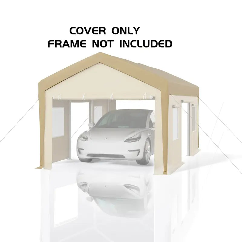 10X20 Yellow Carport Replacement Canopy Cover   Waterproof Uv Wind Resistant Pe Fabric Cover Only Frame Not Included