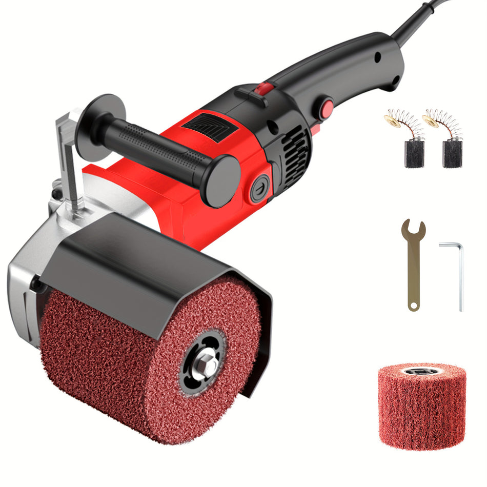 1400W Burnishing Polishing Machine 110V Handheld Electric Sander Polisher Kit Stainless Steel Polisher With 8 Speed Adjustable 500 3000Rmp For For Metal Stainless Steel Plastic Wood Red Color 1 Drawing Wheel