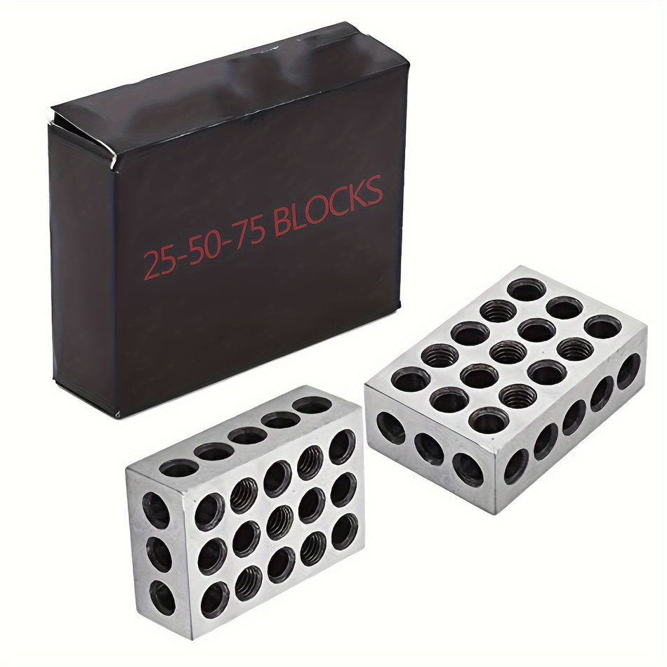 2Pcs Hardened Steel Precision Clamping Blocks 1 3 Metric Imperial Sizes 23 Holes   Scratch Resistant Reliable For Diy Professional Machining Milling 25 50 75Mm