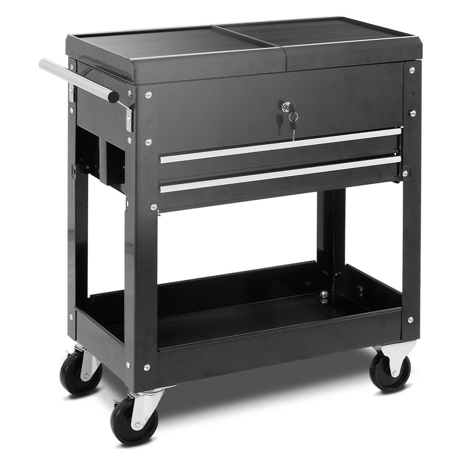 Rolling Tool Cart Tool Box W Wheels Drawers Heavy Duty Metal Utility Cart Lockable Tool Organizer Industrial Service Cart Mechanic Tool Storage Cart For Garage Warehouse Workshop Auto Repair