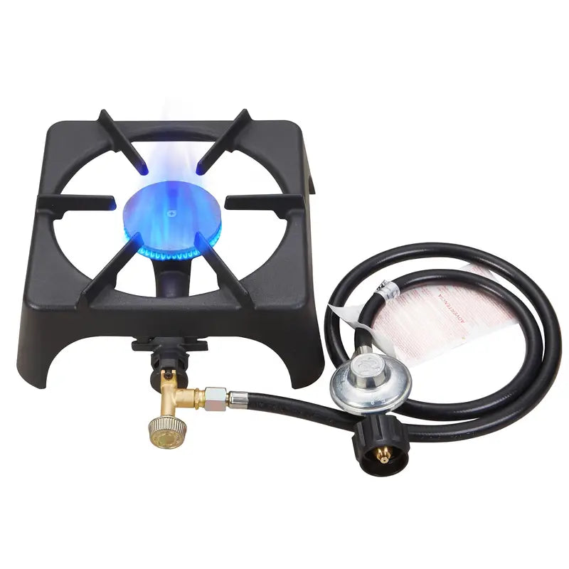 Single Burner Ht C 0301 Cast Iron Flame Camping Stove Include Csa Listed Regulator And Gas Hose