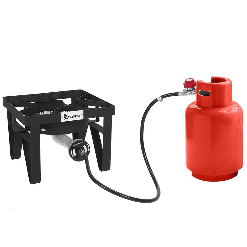 1 Burner Short Sqaure Propane Gas Stove For Outdoor Cooking 225 000 Btu Camping Cooker With Removable Legs Adjustable Psi Regulator For Backyard Cooking Bbq Baking Frying