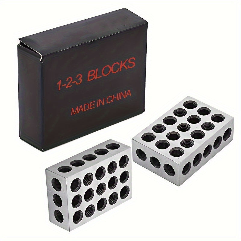 2Pcs Hardened Steel Precision Clamping Blocks 1 3 Metric Imperial Sizes 23 Holes   Scratch Resistant Reliable For Diy Professional Machining Milling 1 2 3 Inch