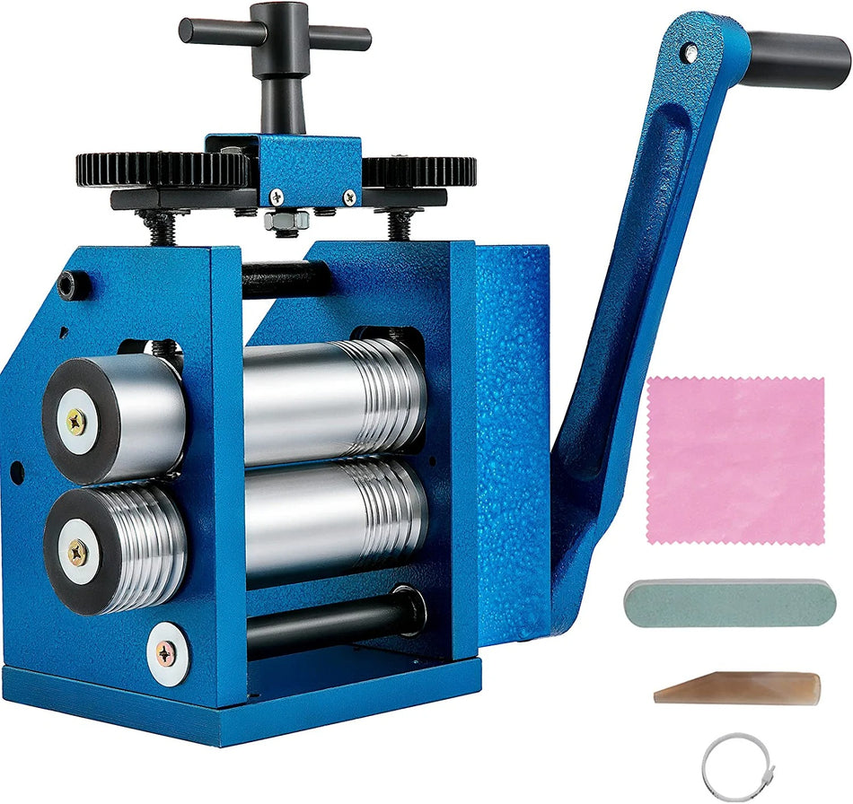 Rolling Mill 44112Mm Jewelry Rolling Mill Machine Gear Ratio 125 Wire Roller Mill 01 7Mm Press Thickness Manual Combination Rolling Mill For Jewelry Sheet Square Semicircle Circle Pattern