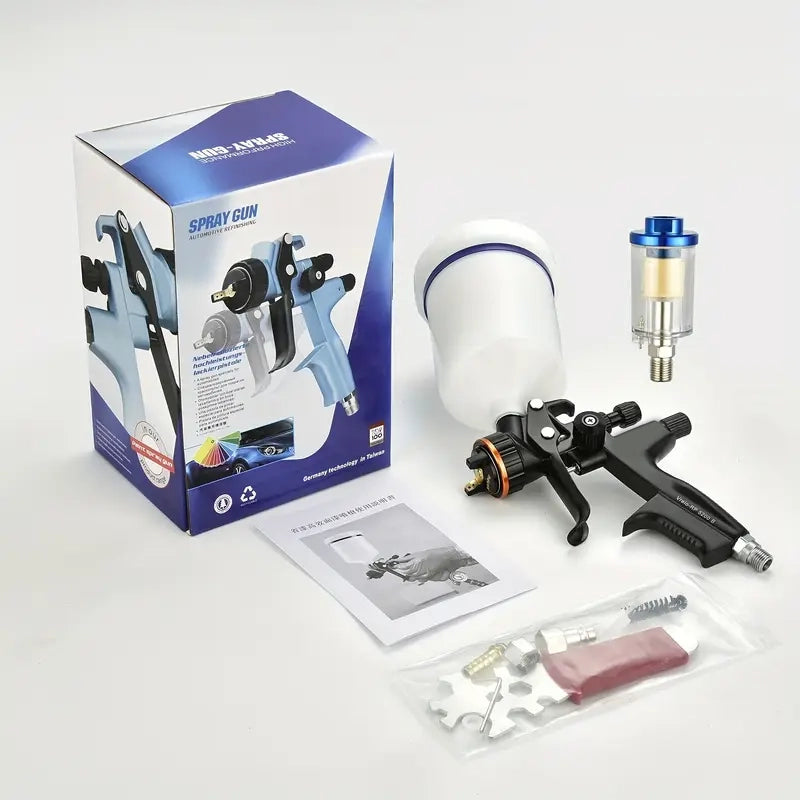 5200B High End Air Spray Gun Kit With 13Mm Nozzle Filter 2029Oz Capacity   Perfect For Automotive Paint Varnish Primer Application Black Color