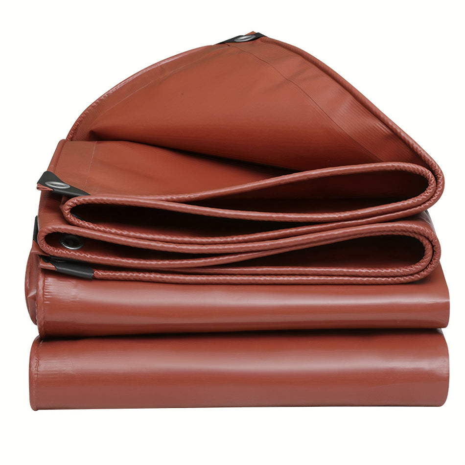 12X20 Feet Super Heavy Duty 18 Mil Brown Poly Tarp Cover Uv Resistant Weatherproof Multipurpose Waterproof Poly Tarp With Grommets And Reinforced Edges