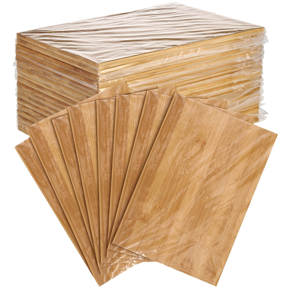 18 Pack Bamboo Cutting Boards Set Large Multipurpose Chopping Boards For Kitchen Meat Cheese Bread Vegetables Non Electric Durable Wooden Serving Planks 12X8