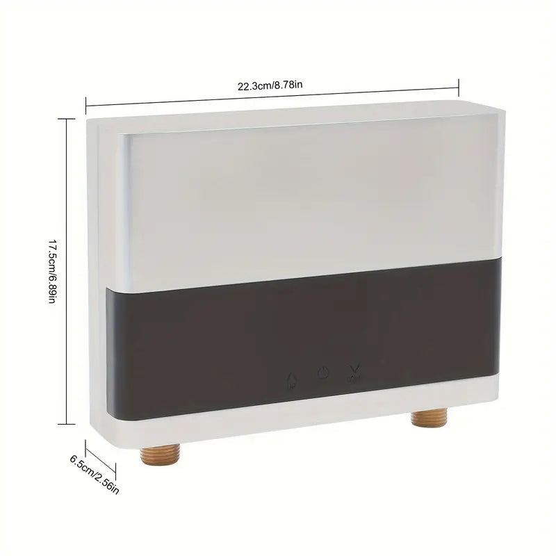 110V 4000W Small Kitchen Treasure Water Heater Horizontal Inlet And Outlet At The Bottom   Silver Color