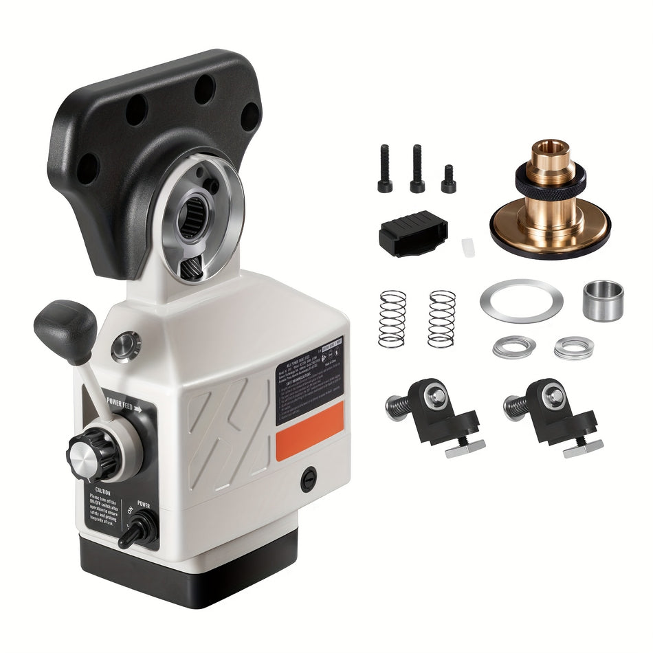 X Axis Power Feed For Milling Machine 450 In Lb Torque 0 200Rpm 120V 58 End Shaft Diameter   Precision Controlled Speed Metal Construction Includes Brackets And Accessories