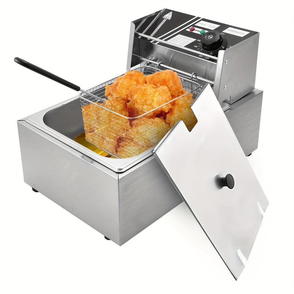 6L12L Commercial Electric Deep Fryer Stainless Steel Countertop Electric Fryers With Removable Tank And Baskets For Home Restaurant