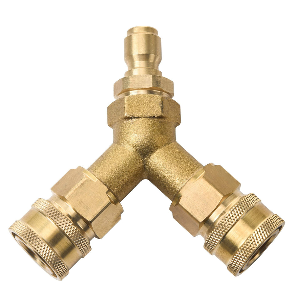 1Pc High Pressure Cleaning Machine Washer Tee 38 Fitting Splitter Coupler Quick Connect Two Gun To One Power Washer 4 0 Gpm Garden Hose Splitter Valve