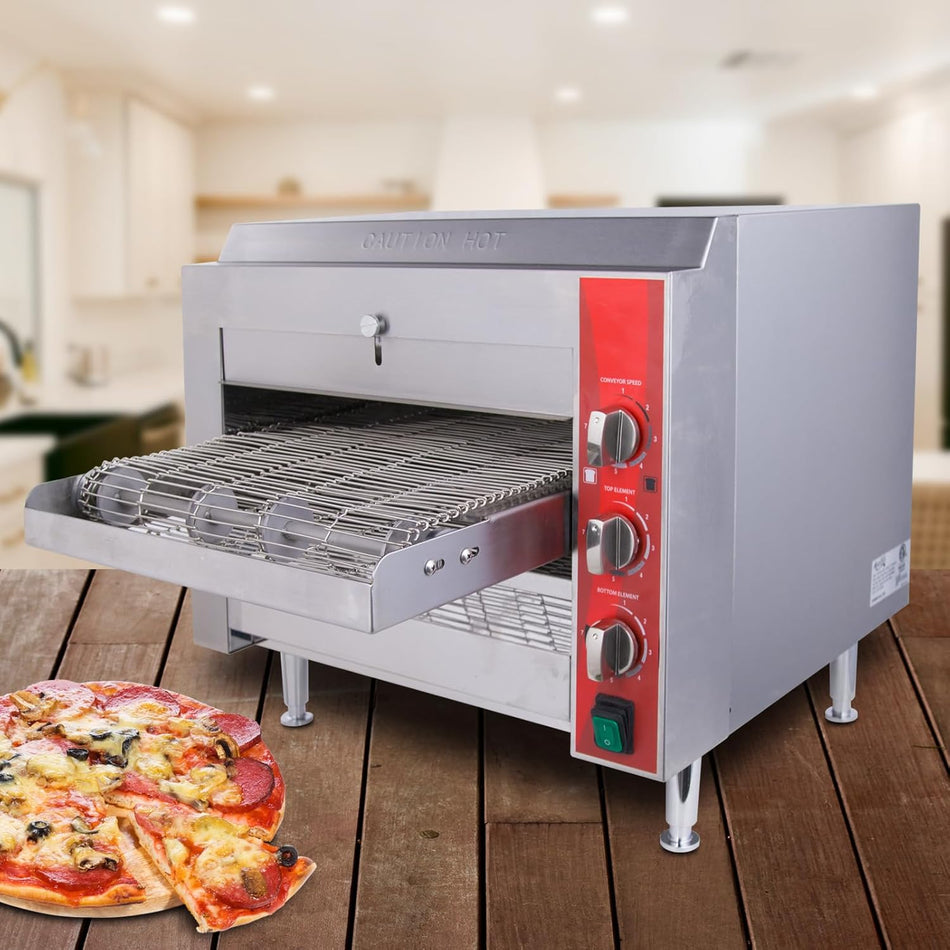 1700W 120V 60Hz Countertop Pizza Commercial Conveyor Oven With 105 Belt Plug5 15P