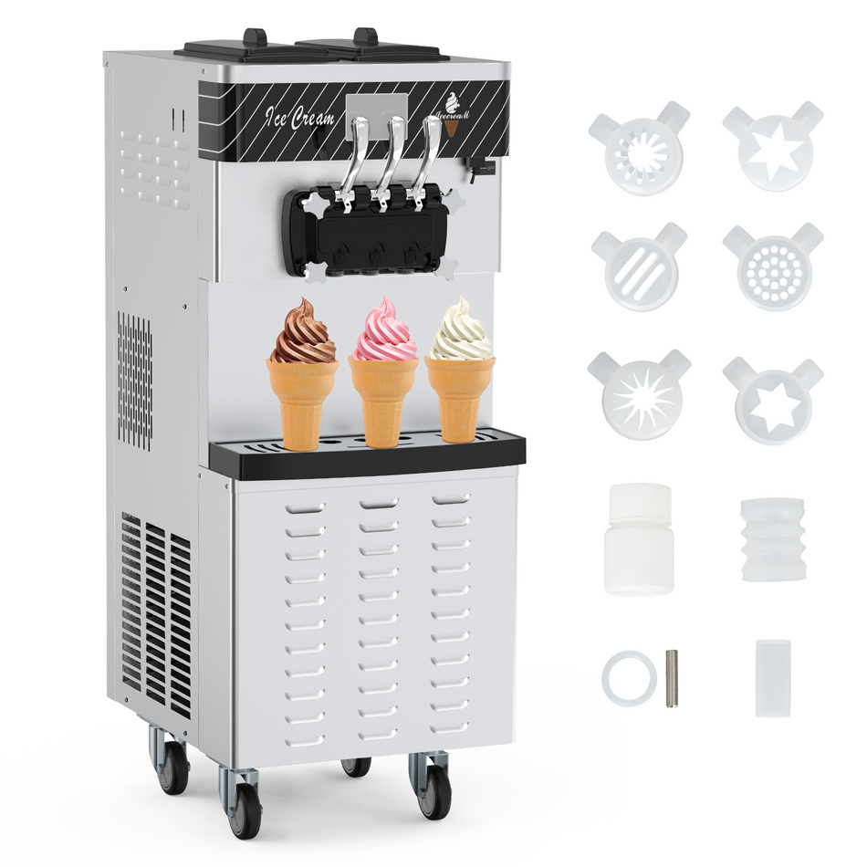Soft Serve Ice Cream Maker Standing Commercial Ice Cream Machine 20 30L