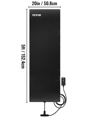 20In X 5Ft Walkway 120V Ice Pvc Heated 6Ft Power Cord Slip Proof Ideal Winter Outdoor Snow Mat 2 Per Hour Melting Speed Black