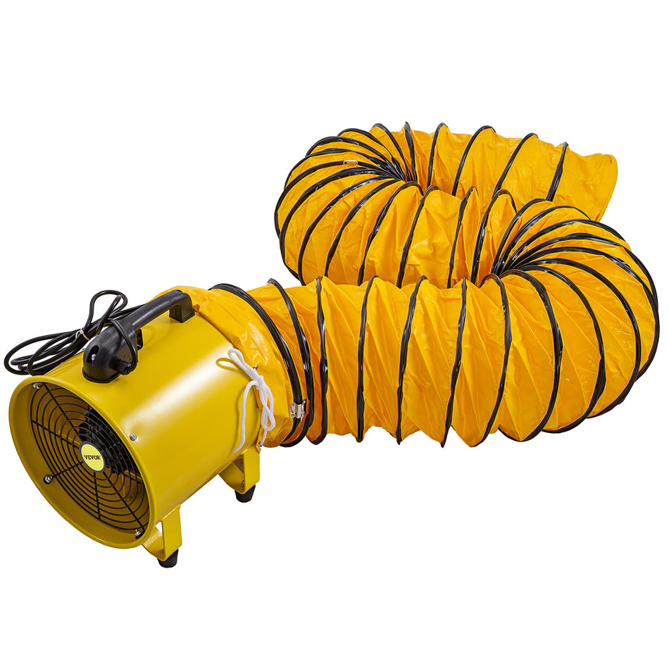 Utility Blower Fan 12 Inches 550W 1471 2295 Cfm High Velocity Ventilator W 16 Ft5 M Duct Hose Portable Ventilation Fan Fume Extractor For Exhausting Ventilating At Home And Job Site