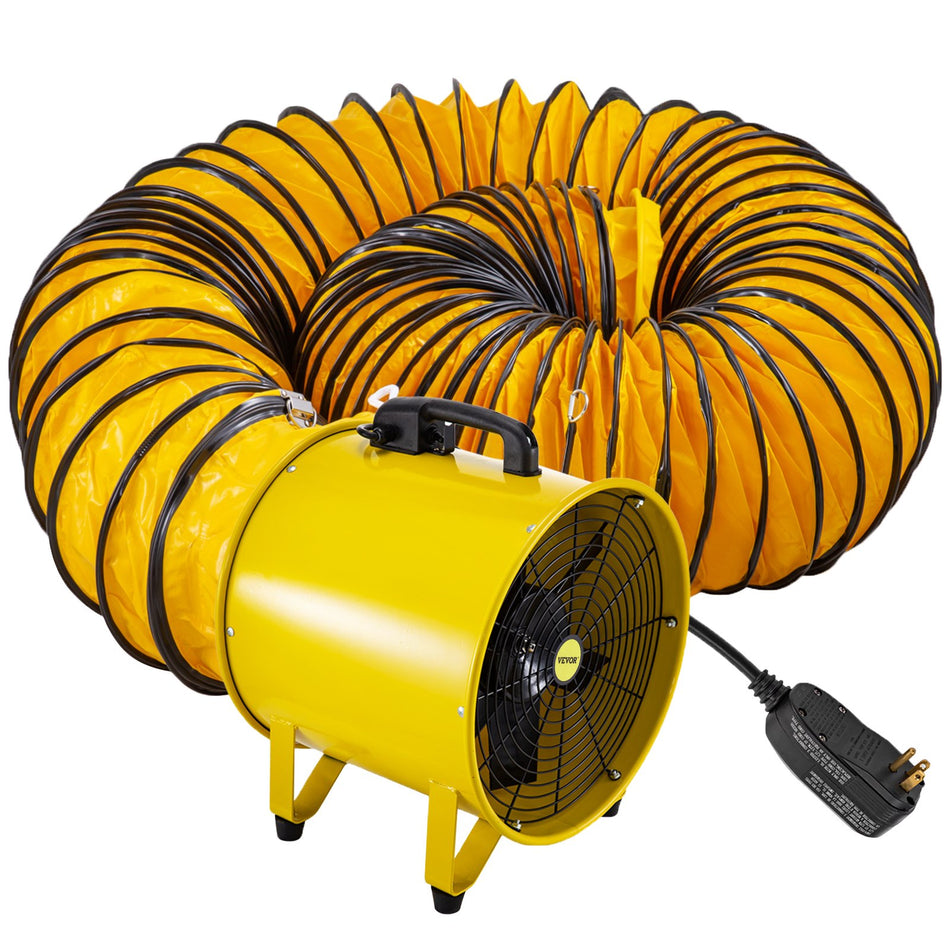 Utility Blower Fan 16 Inches 1100W 2160 3178 Cfm High Velocity Ventilator W 328 Ft10 M Duct Hose Portable Ventilation Fan Fume Extractor For Exhausting Ventilating At Home And Job Site