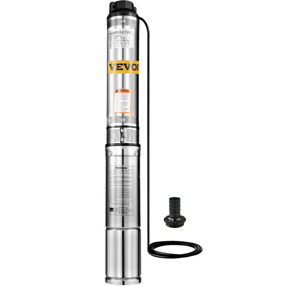 Stainless Steel 150Ft 25Gpm Submersible Deep Well Pump For Industrial And Home Use 12 Hp 220V