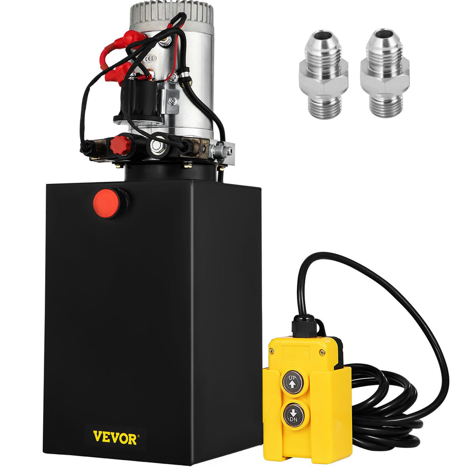 12Vdc Hydraulic Pump 15 Quart 39 Gallon Double Acting Metal Reservoir Hydraulic Pump Unit Remotely Controlled For Dump Trailer