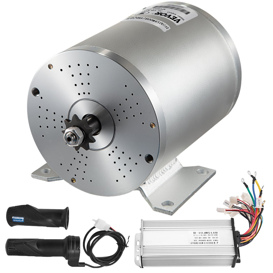 1800W Electric Dc Motor Kit   48V 4500Rpm Brushless Motor With 33A High Speed Controller And Throttle Grip Kit For Go Karts E Bike Electric Throttle Motorcycle Scooter Diy Part