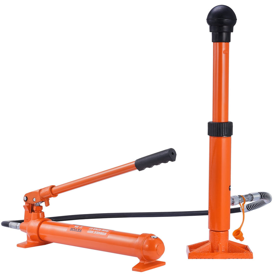 12 Ton Porta Power Kit Hydraulic Ram With Pump With 46 Ft14 M Oil Hose Portable Hydraulic Jack With Storage Case For Automotive Garage Farm Mechanic 26455 Lbs