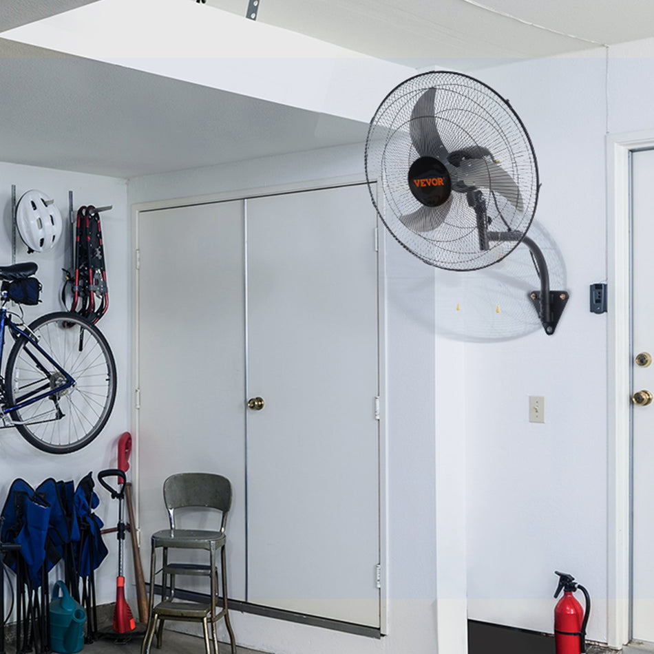Wall Mount Fan 20 Inch 3 Speed High Velocity Max 4650 Cfm Oscillating Industrial Wall Fan Commercial Or Residential For Warehouse Greenhouse Workshop Patio Basement Black Etl Listed