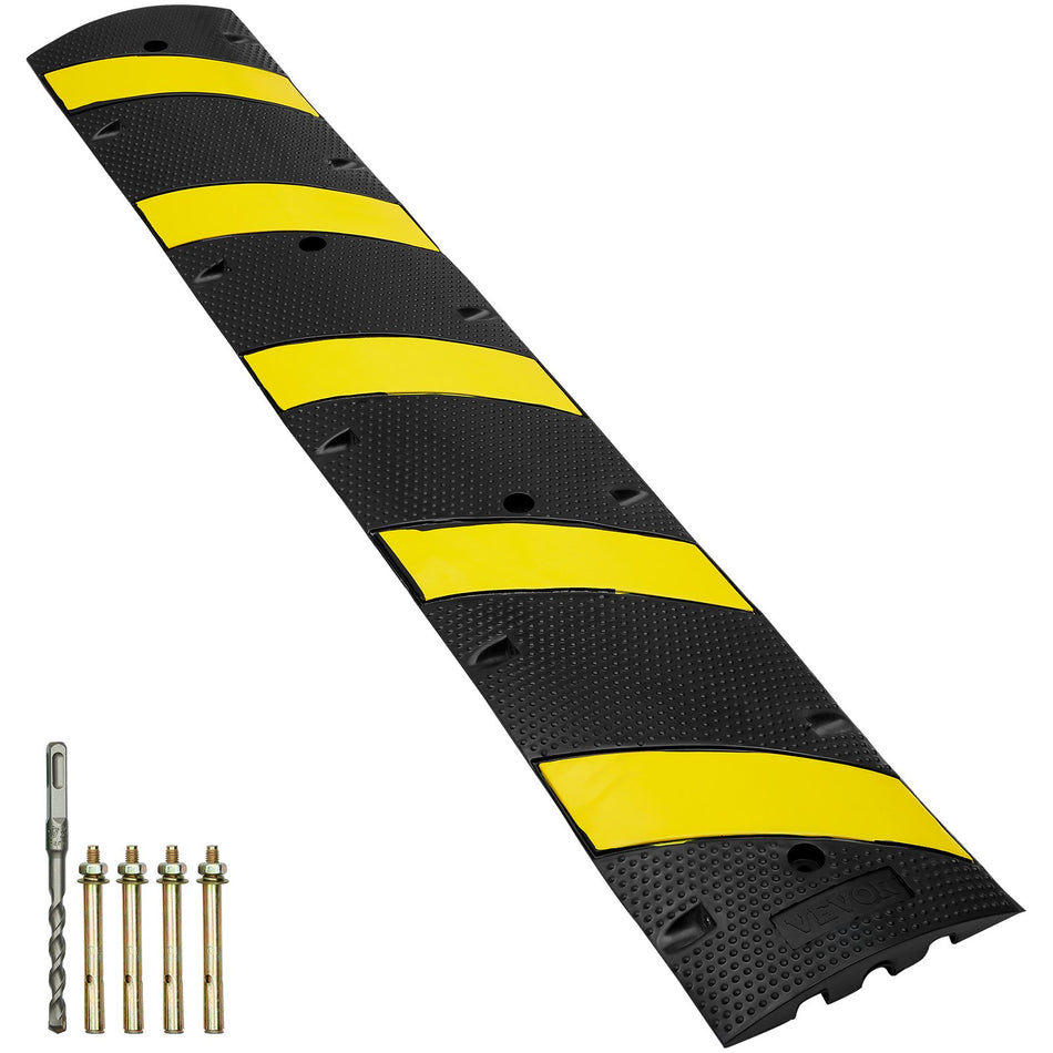 72 Rubber Speed Bump 2 Channel 22000 Lbs Load Heavy Duty Speed Hump