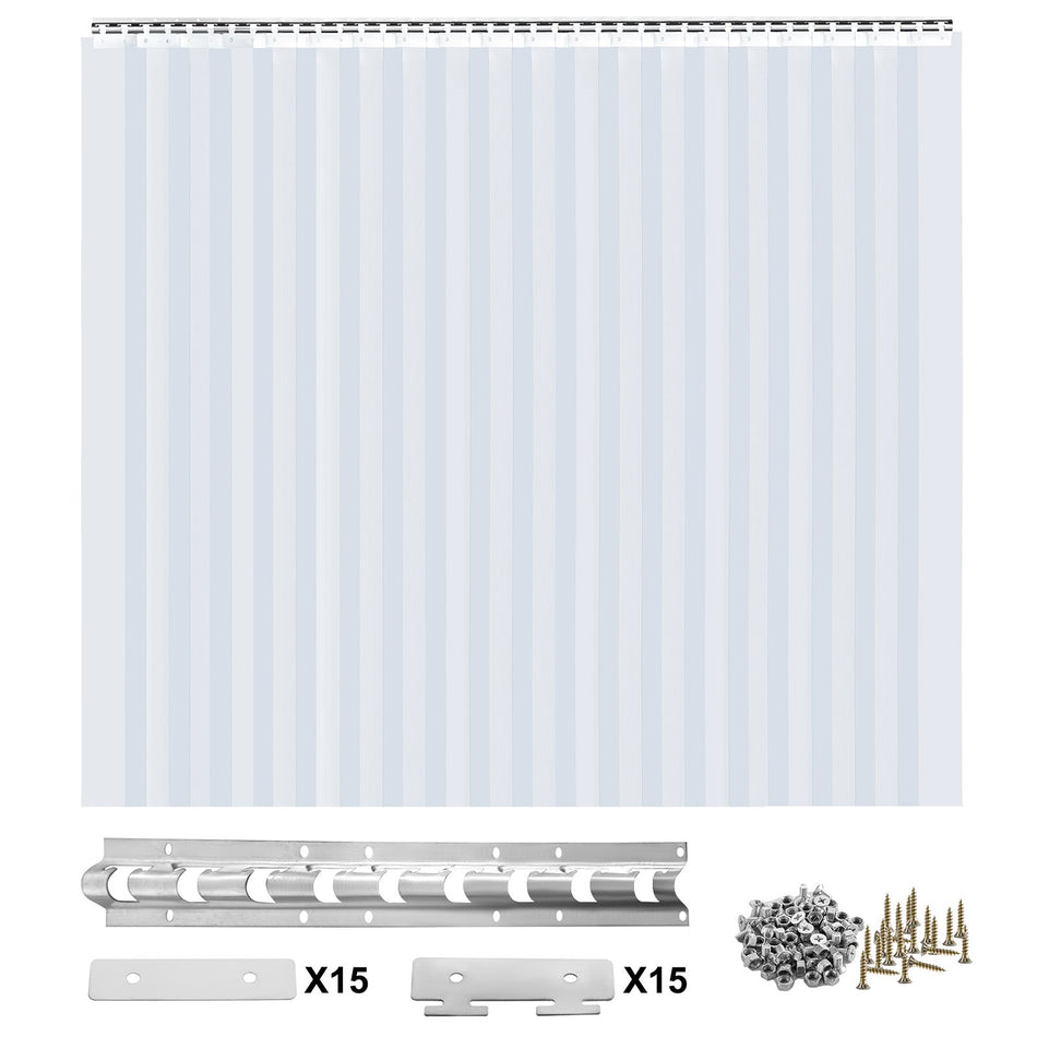 15Pcs Plastic Curtain Strips 60Inch 5Ft Width X 84Inch 7Ft Height Pvc Strip Door Curtain 008 Inch Thickness Vinyl Strip Door Curtain 50 Overlap For Doors