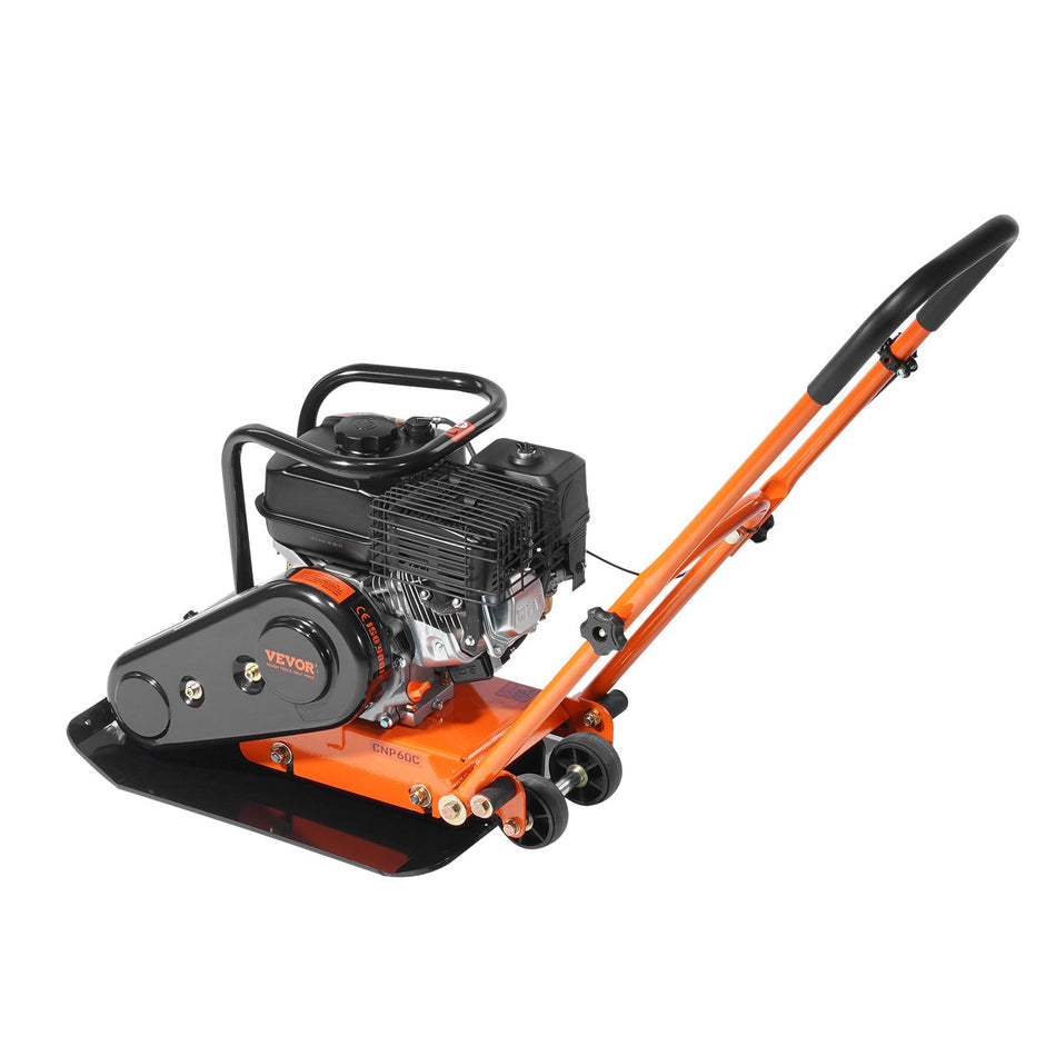 Vibratory Compaction Tamper 65 Hp 196Cc Gas Engine 4200 Lbs Force 5600 Vpm Plate Compactor With 221 X 159 In Plate For Walkways Asphalts Paver Landscaping Carb Epa Compliant