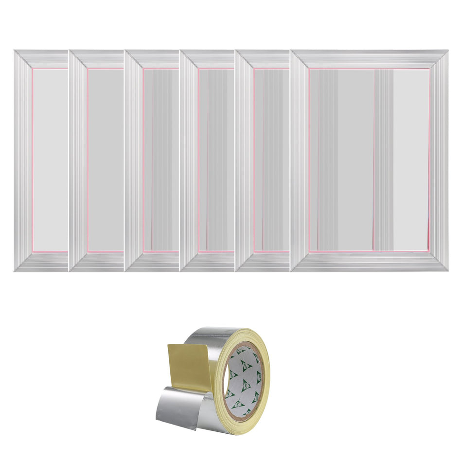 Screen Printing Kit 6 Pieces Aluminum Silk Screen Printing Frames 10X14Inch Silk Screen Printing Frame With 156 Count Mesh High Tension Nylon Mesh And Sealing Tape For T Shirts Diy Printing