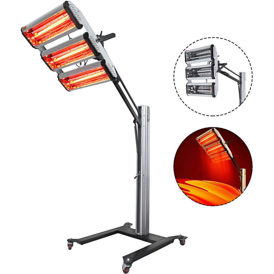 3000W 110V Baking Infrared Paint Curing Lamp Heater Heating Light Spray Booth