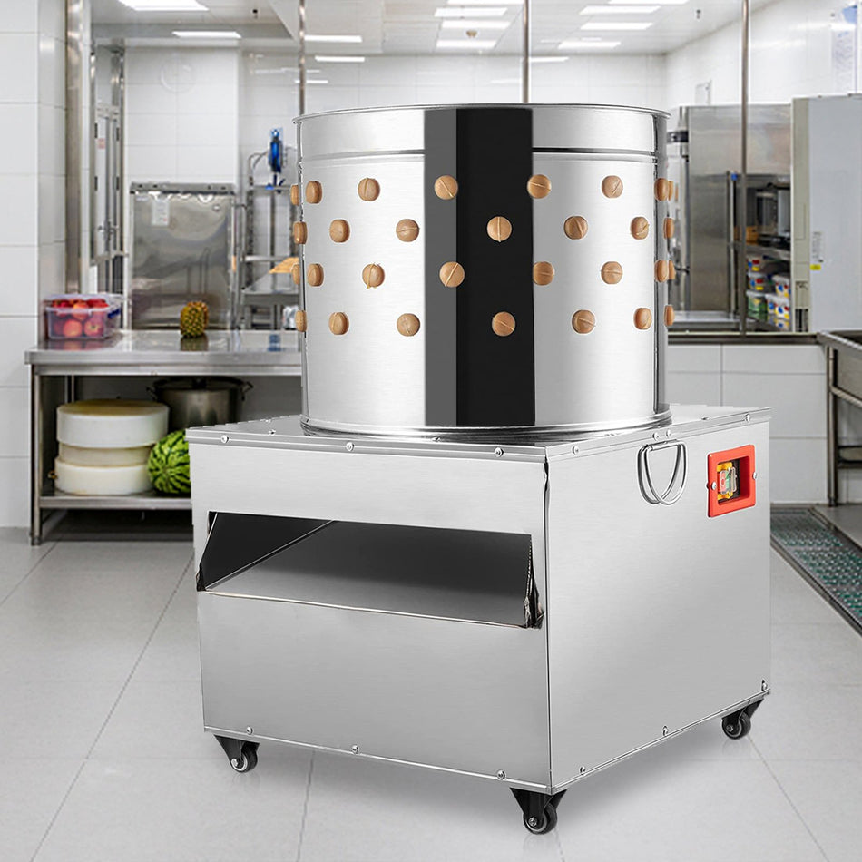 Stainless Steel Chicken Plucker 20Inch Barrel Diameter De Feather Remover Poultry Machine 1500W 275Rmin Barrel Diameter Heavy Duty Feather Plucking Machine