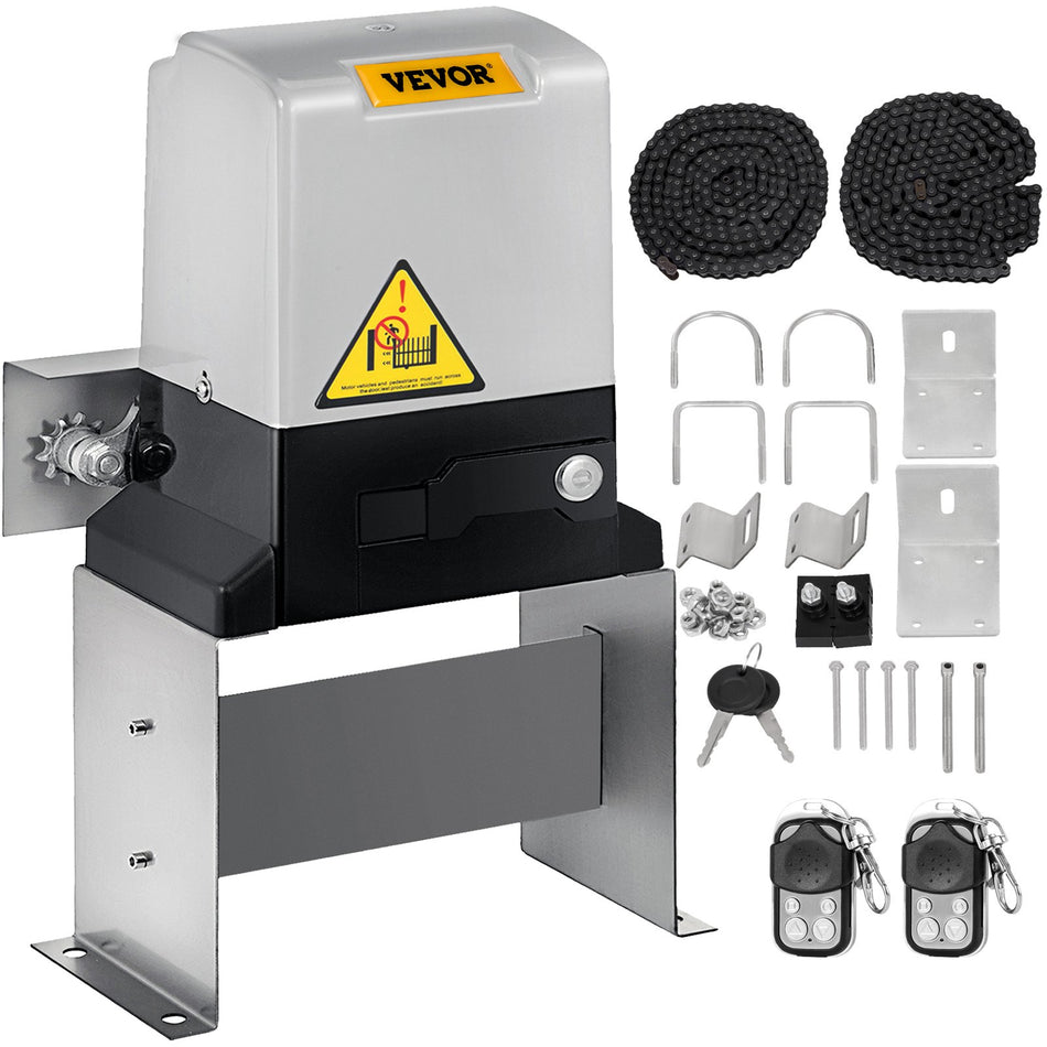 Sliding Gate Opener Ac1400 3100Lbs With 2 Remote Controls Gate Operator Hardware Kit For Security Move Speed 43Ft Per Min Electric Rolling Driveway Slide Gate Motor