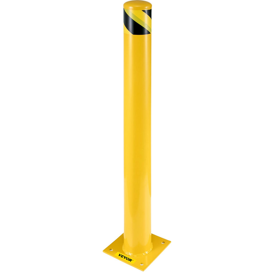 Safety Bollard 36 55 Safety Barrier Bollard 5 12 Od 36 Height Yellow Powder Coat Pipe Steel Safety Barrier With 4 Free Anchor Bolts For Traffic Sensitive Area