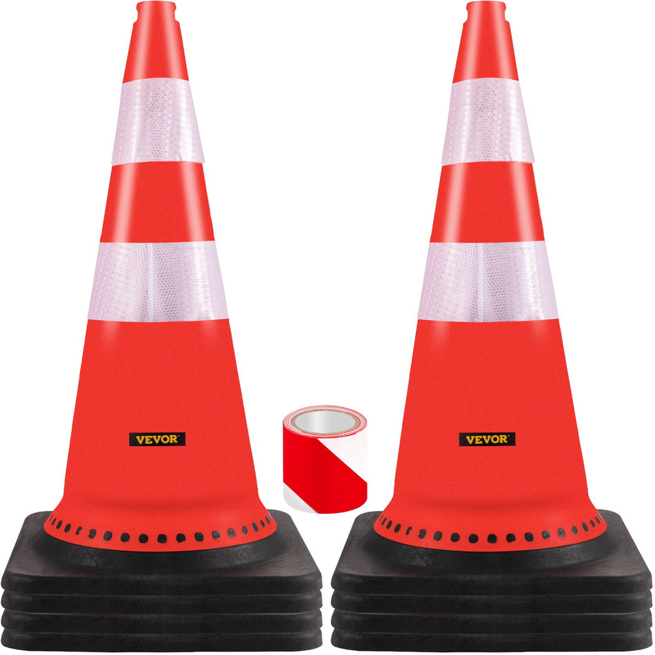 Safety Cones 8 X 30 Traffic Cones Pvc Orange Construction Cones Reflective Collars Traffic Cones Wblack Weighted Base Used For Traffic Control Driveway Road Parking And School Improvement
