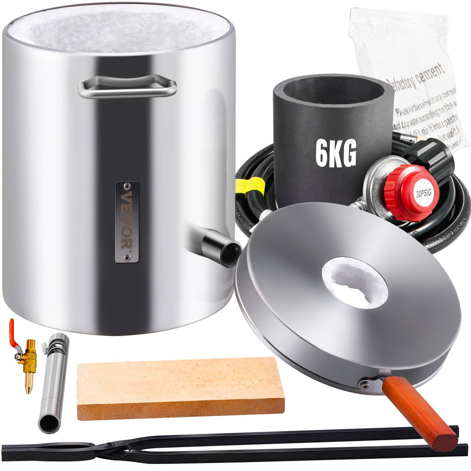 6Kg Propane Smelting Furnace Kit Melting Furnace Stainless Steel 2700
