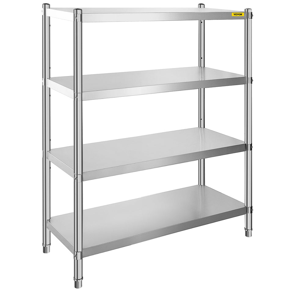 Stainless Steel Shelving 468X185 Inch 4 Tier Adjustable Shelf Storage Unit Stainless Steel Heavy Duty Shelving For Kitchen Commercial Office Garage Storage 330Lb Per Shelf