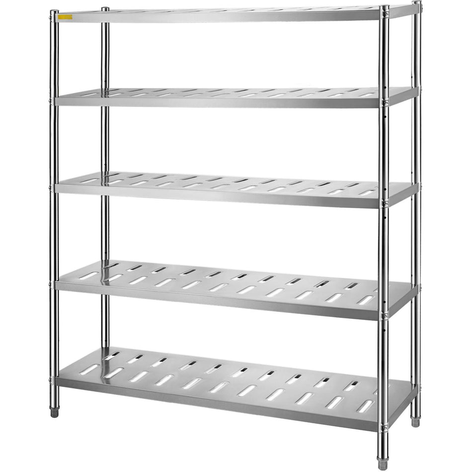 Storage Shelf 5 Tier Storage Shelving Unit Stainless Steel Garage Shelf 591 X 177 X 709 Inch Heavy Duty Storage Shelving 661 Lbs Total Capacity With Adjustable Height And Vent Holes