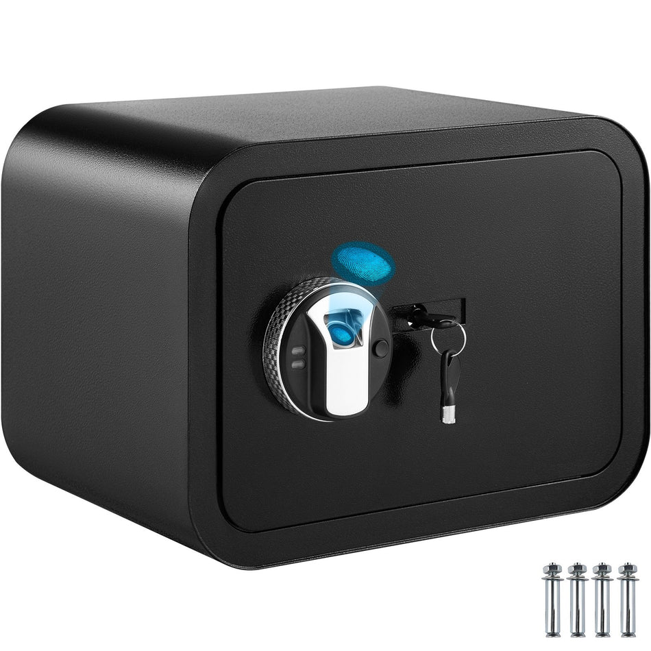 Safe Box 1 Cubic Foot Money Safe With Fingerprint Lock And Key Lock Alloy Steel Home Safes With 2 Keys Wall Mounted Security Safe For Cash Watch Jewelry Passports Documents Black
