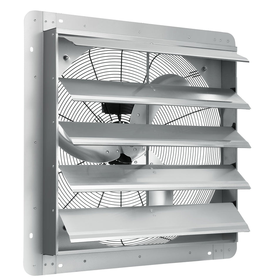 Shutter Exhaust Fan 24 With Speed Controller Ac Motor 3320 Cfm No Assembly Required Wall Mount Attic Fan Ventilation And Cooling For Greenhouses Garages Sheds Fcc Listed